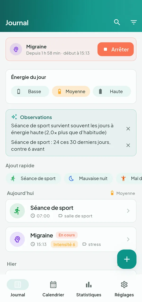 LifeLog — Santé & bien-être — capture d’écran 1