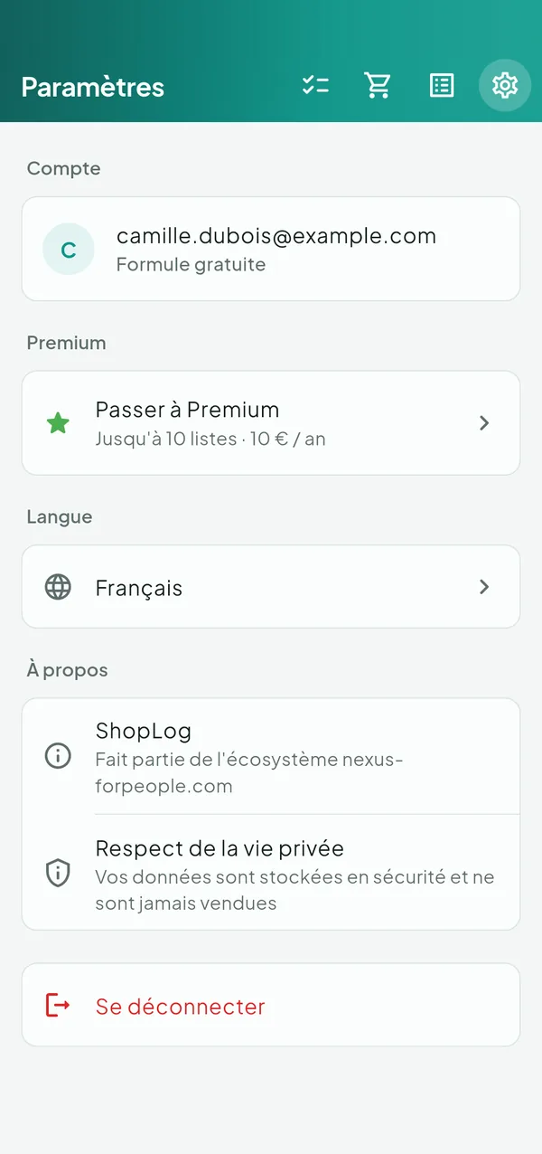 ShopLog — Liste de courses — capture d’écran 5